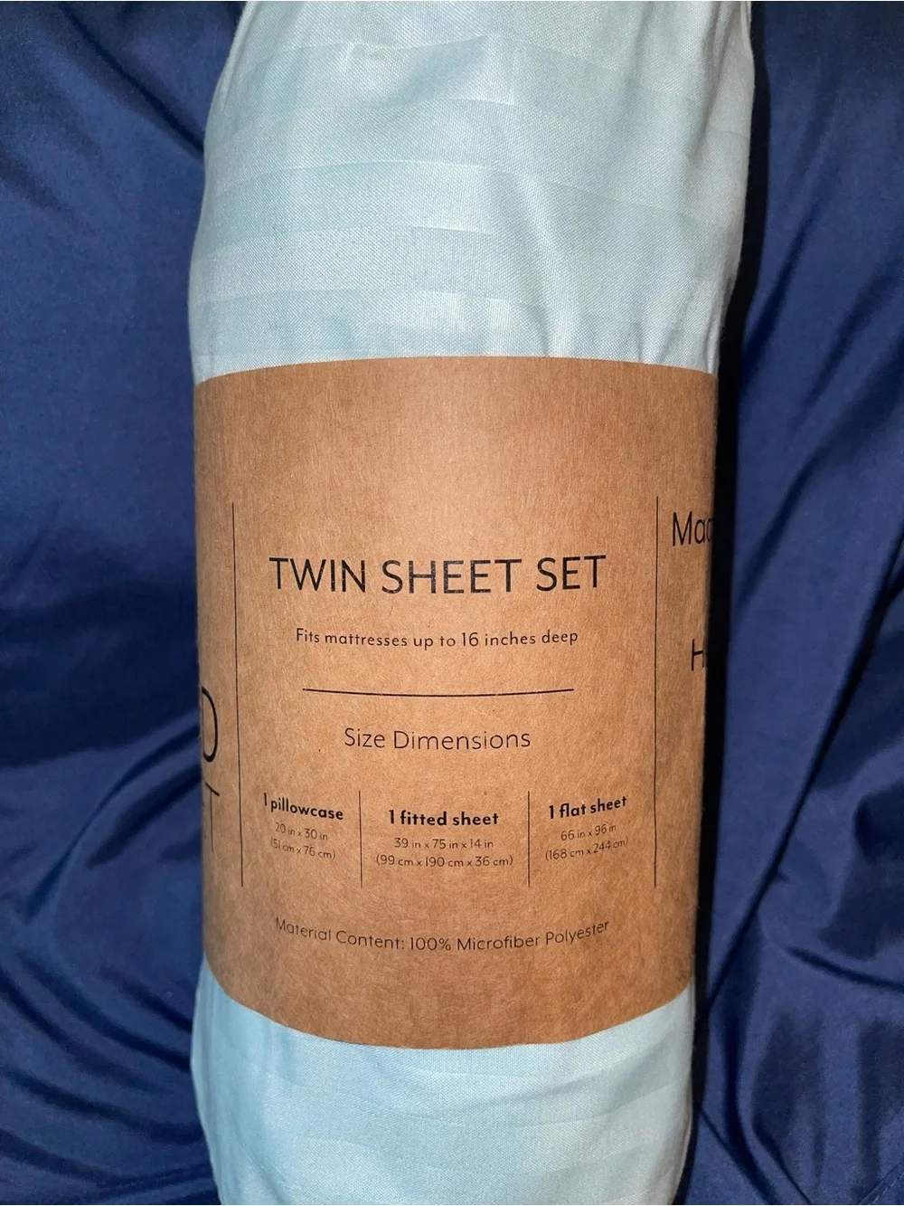 IEnjoy Aqua Striped 3-Piece Sheet Set - Subtle Texture
